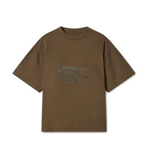 Camiseta estampada de corte holgado de algodón 100% de diseño atest para hombre, ropa de moda de Color sólido, cómoda camiseta para gimnasio e informal para correr - Product Image 1