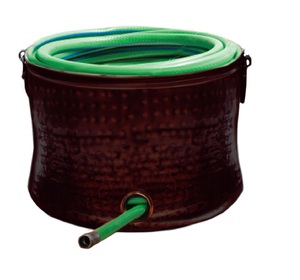 Macetas de manguera de Metal verde y melocotón rústico, diseño de almacenamiento múltiple, maceta de Metal, maceta de manguera de almacenamiento con tapa, forma de tamaño personalizado - Product Image 2