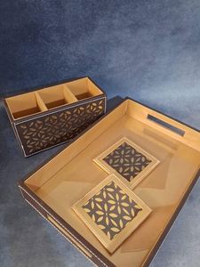 Plateau de service haut en bois avec poignée en métal durable et décoratif pour la maison et le restaurant de l'Inde - Product Image 3