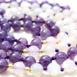 Pulsera energizada Yoga joyería hecha a mano 108 anudada Mala cuentas artista indio collares con cuentas con perla diamante para regalos - Product Image 5