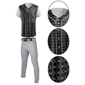 Couleur noire Style de doublure fait à la main Prix compétitif Adulte Léger Votre propre uniforme de baseball de conception - Product Image 6