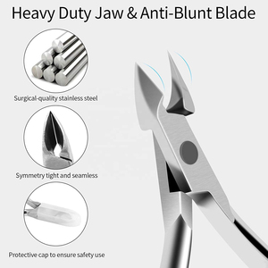 Pinza de cutícula de precisión hecha a mano de acero inoxidable de alta calidad, apertura de mandíbula ancha para técnicos de uñas gruesas - Product Image 2