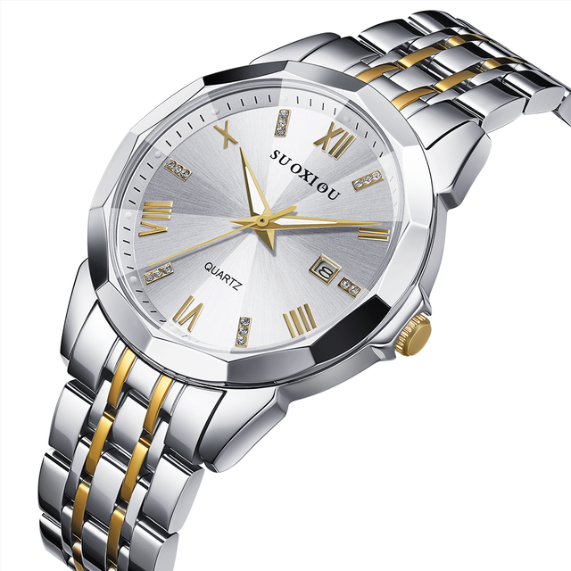 Luxury Fashion Antique Business Waterproof Quartz Sapphire Crystal Chronograph Cartoon Sport Couple Watches Stainless Steel