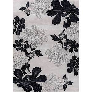 Tapis Hacienda en laine et viscose tufté à la main, motif floral rayé rectangulaire, épaisseur 10 mm, pour salon - Tra-14893 (Cs-01) - Product Image 1