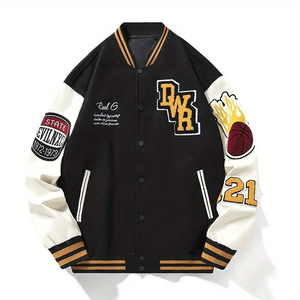 Chaquetas universitarias de estilo callejero personalizadas para hombre, diseño único de invierno con cuello levantado y parches de logotipo, chaqueta con etiquetas - Product Image 5
