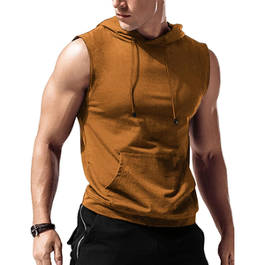 Men's Sleeveless Hoodie OEM 2024 Hot Selling Fitness Sleeveless <b>Hoodies</b> Stretchy Training Sleeveless <b>Workout</b> Gym Hoodie for Men - Product Image 4