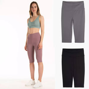 Conjunto de sujetador de pantalones cortos de Yoga de compresión transpirable para mujer, ropa deportiva elástica de secado rápido con corte en V Scrunch Back Fitness con forro de Spandex - Product Image 4