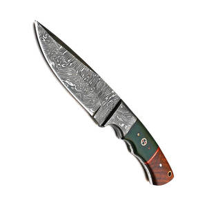 มีดสกินเนอร์เหล็กดามัสกัสทำด้วยมือแบบมืออาชีพพร้อมปลอกหนังมีดสกินเนอร์สำหรับล่าสัตว์ - Product Image 1