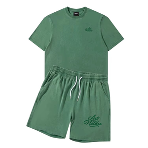 ชุดสูท2ชิ้นแบบวินเทจของผู้ชายผ้าฝ้าย2ชิ้นชุดเสื้อผ้าแนวสตรีทปักโลโก้สำหรับฤดูใบไม้ร่วง - Product Image 6