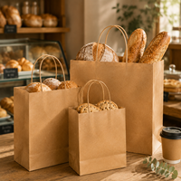 Sac en papier kraft de luxe écologique personnalisable avec poignée torsadée pour bouteilles de vin, magasins d'alcool et aliments gastronomiques, support renforcé