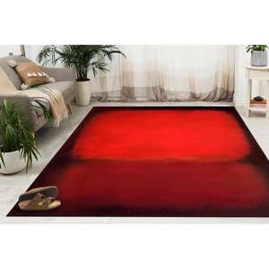 Tapis imprimé abstrait : moderne, artistique, minimaliste, personnalisé, décoratif, tapis en chenille - Product Image 2