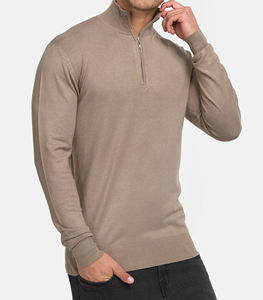 OEM Custom Men Striped Ribbed Collar Crewneck <b>Sweatshirt</b> High Quality Men Cotton Oversized <b>Sweatshirts</b> - Product Image 2