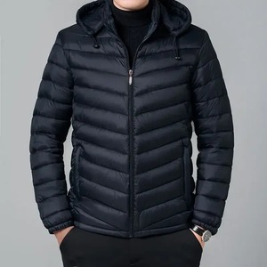 Parka d'hiver épaisse décontractée pour hommes avec capuche Manteau de bombardier oversize pour l'extérieur Veste bouffante de style streetwear - Product Image 1