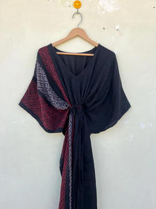 Caftán de seda reciclado estilo bohemio cubierta de playa con función de secado rápido 100% gasa informal para verano otoño primavera - Product Image 3