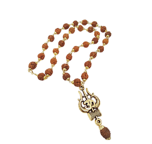 Dimond OHM 9 มม.Rudraksh จี้โลหะสร้อยคอจี้ธรรมชาติทําด้วยมือจี้ขายส่งจากอายมาร่าคริสตัลส่งออก - Product Image 4