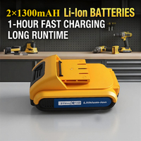 Ensemble d'outils de perçage, perceuse-visseuse sans fil 21V Max, 2 vitesses, moteur haute performance, comprend 2 batteries Li-Ion 1.3Ah, chargeur