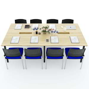 Ministerial <b>Table</b> 240x120cm Plywood Frame and Iron <b>Legs</b> <b>Adjustable</b> PLY System Assembly Required Office Furniture-HBPL010 - Product Image 5
