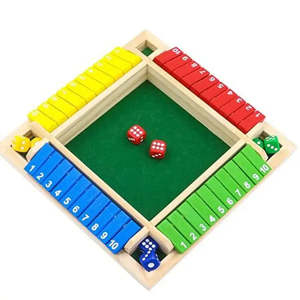 Handmade Shut the Box Family Game Carved Wood <b>Dice</b> <b>Set</b> - Product Image 2