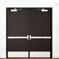 Porte d'entrée extérieure moderne en acier inoxydable, double, creuse, ignifugée et insonorisée, personnalisable et certifiée pour usage commercial
