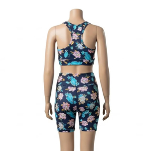 Ensembles de yoga écologiques en nylon et élasthanne, extensibles, respirants, imprimés par transfert thermique, vêtements de sport de fitness, vente en gros, approvisionnement en vrac OEM - Product Image 3