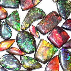 Vente en gros de pierres précieuses naturelles Ammolite polies pierres d'ammolite de forme libre taillées pierres précieuses colorées pour la fabrication de bijoux - Product Image 4