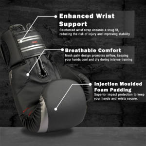 Guantes de boxeo Premium de PU mate para entrenamiento de combate, boxeo, kickboxing, gimnasio, Muay Thai con espuma moldeada por inyección - Product Image 4