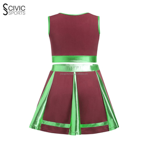 ชุดยูนิฟอร์มเชียร์ลีดเดอร์สีทองสำหรับเด็กผู้หญิงเดรสแขนกุดชุดเชียร์ลีดเดอร์กระโปรงงานตามสั่ง - Product Image 6