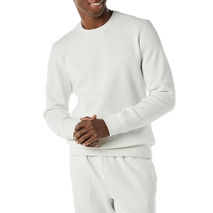 Sweat-shirt ample à col rond de couleur unie et à manches longues pour hommes pulls en tissu imprimé d'usine personnalisés pour le commerce extérieur - Product Image 3