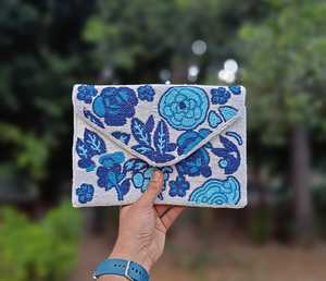 Authentic Vintage Indian Handmade Clutch Purse Large Capacity Women's Fashion <b>Sling</b> Hand Bag Handcrafted Eco-Friendly Chains - Product Image 1