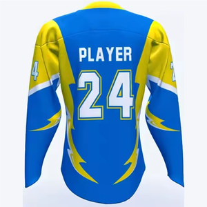 Camisetas de Hockey Personalizadas de Fábrica, Sublimación, Transpirables, de Secado Rápido, 100% Poliéster, para Práctica de Hockey sobre Hielo - Product Image 2