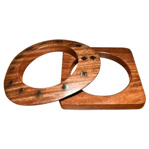 Conjunto de brazaletes de madera de tendencia, joyería de mujer hecha a mano, accesorio de regalo de moda clásico, INDIA ART PLACE, forma redonda, corte de corazón de moda - Product Image 5