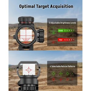 MidTen 3-9x32 Sporting Scope Combo Dual <b>Illuminated</b> Optics Red Green Dot Sight Professional Hunting Firearm 20mm Picatinny Rail - Product Image 5