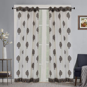 Cortinas transparentes de costura india, cortinas de tul bordadas de lujo para sala de estar, cortina de dormitorio - Product Image 5