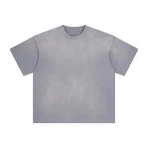 Camiseta Boxy de Algodón Pesado con Lavado Ácido y Efecto Desgastado, Estilo Vintage, para Hombre - Product Image 6