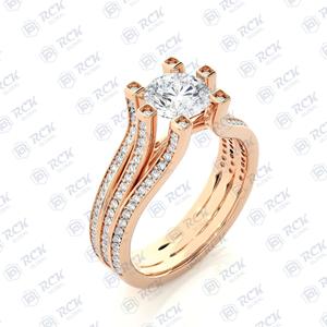 Anillo de moissanita único de corte redondo CTW 1,40 para mujer, anillo de regalo de aniversario y cumpleaños para seres queridos - Product Image 4