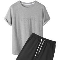 Conjunto Deportivo de Invierno para Hombre, Camiseta y Pantalones Cortos, Ecológico, 100% Algodón, Tejido de Felpa, Ropa Deportiva de Alto Rendimiento para Gimnasio y Entrenamiento