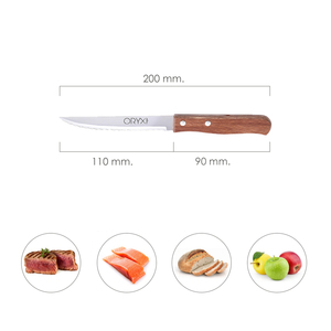 Coltello Multiuso Montana, Lama Seghettata in Acciaio Inossidabile da 11 cm, Manico in Legno (Confezione Blister da 3 Pezzi) - Product Image 2