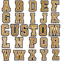 Vente en gros personnalisée sabot sandale en caoutchouc 2D bricolage accessoires paillettes dorées chiffre lettres chaussures décorations Alphabet Kawaii chaussure