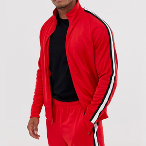 High Quality Custom <b>Men</b> Front Full Zipper Jogging Wear Set Custom logo <b>Track</b> Suit With Mock Neck <b>Jacket</b> - Product Image 3