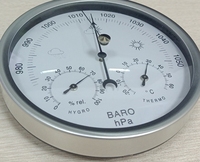 Baromètre à cadran métallique 3 en 1 avec thermomètre et hygromètre pour une utilisation en intérieur et en extérieur