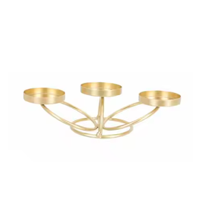 Candelabros de tres cabezas de Metal, candelabros de Metal decorativos dorados brillantes, candelabros decorativos de Metal para regalos antiguos - Product Image 4