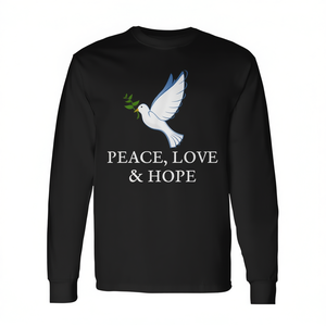Camiseta de Manga Larga con Diseño de Paloma de la Paz, Amor y Esperanza, Categoría Promocional - Product Image 2