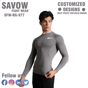 Custom Logo Wholesale Factory Men Rash Guard Compression Shirt MMA BJJ <b>Surf</b> Long Sleeve UV Protection Quick Dry Gym Top OEM - Product Image 6
