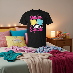 T-shirt à manches courtes et col rond pour filles, impression numérique, pour soirée pyjama amusante - Product Image 3