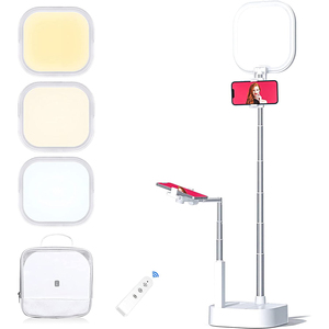 Anneau lumineux pliable avec support Télécommande LED Selfie Light pour téléphone Live Streaming <span class=keywords><strong>YouTube</strong></span> TikTok Enregistrement vidéo Maquillage - Product Image 1