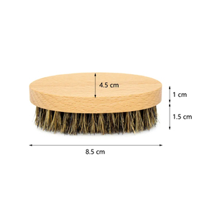 Brosse à barbe en bois avec poils de cheval et brins en nylon, design écologique pour le soin masculin, idéale pour les voyages - Product Image 2