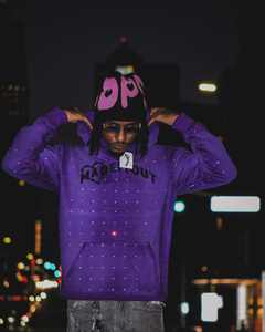 Nueva ropa de calle personalizada, chándal de diamantes de imitación, chándal bordado desgastado con lavado ácido para hombre, conjunto de Sudadera con capucha y Jogger con cremallera - Product Image 2