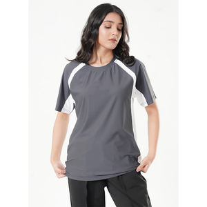 เสื้อยืดสีทึบสำหรับผู้หญิงใส่สบายวัสดุเป็นมิตรต่อสิ่งแวดล้อมผลิตจากโรงงาน - Product Image 1