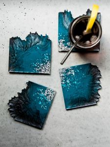 ART Plateau de service en résine époxy fait à la main Essentiels de cuisine uniques pour la maison Restaurant Hôtel Plateaux de service décoratifs - Product Image 4