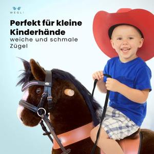 Pour PONY FUN SET Bride sans mors pour cheval Jouer Jardin Chevaux en bois avec matériau en cuir - Product Image 3